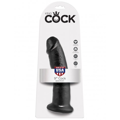 Чёрный фаллоимитатор 9" Cock - 22,9 см.